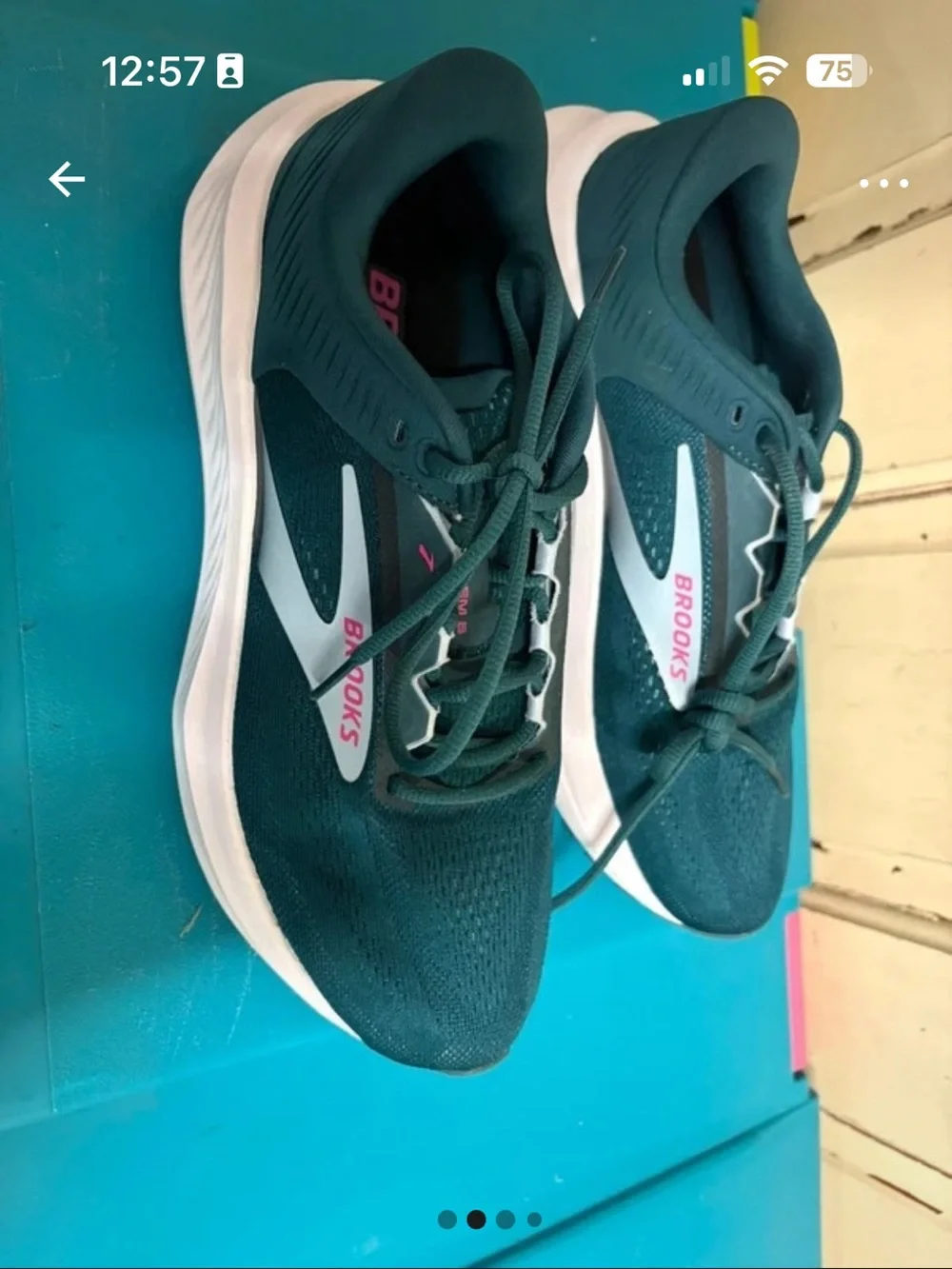 Brooks womans Teal and White Athletic Sneakers